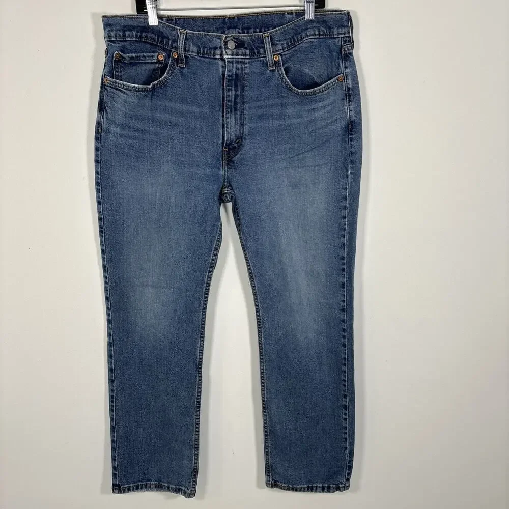 Levi’s 514 Jean‎ 38 X 30 Straight Leg Classic Denim Everyday Stretch Medium Wash